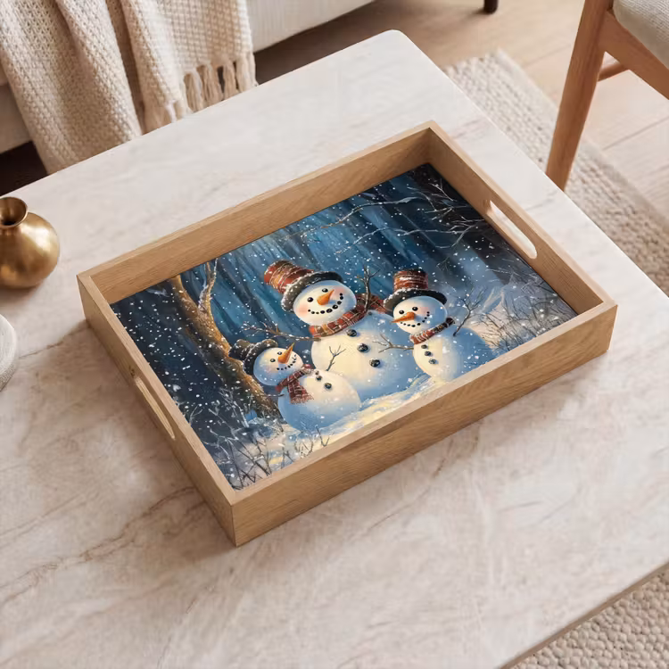 Dienblad - Sneeuwpop - Sneeuw - Winter - Bos — 2