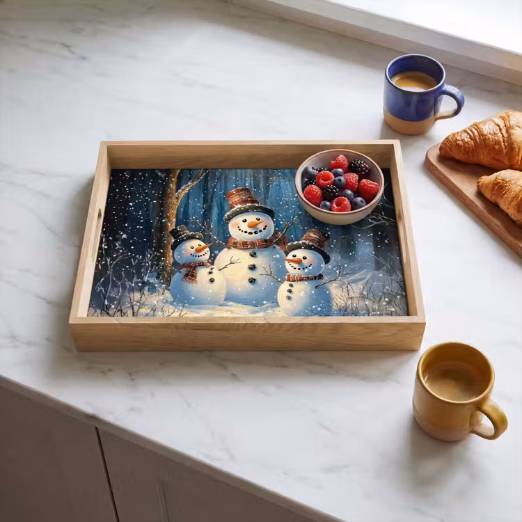 Dienblad - Sneeuwpop - Sneeuw - Winter - Bos — 4