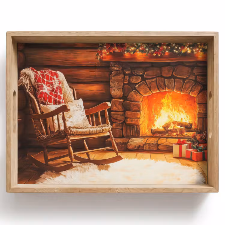 Dienblad - Winter - Kerst - Huis - Openhaard — 1