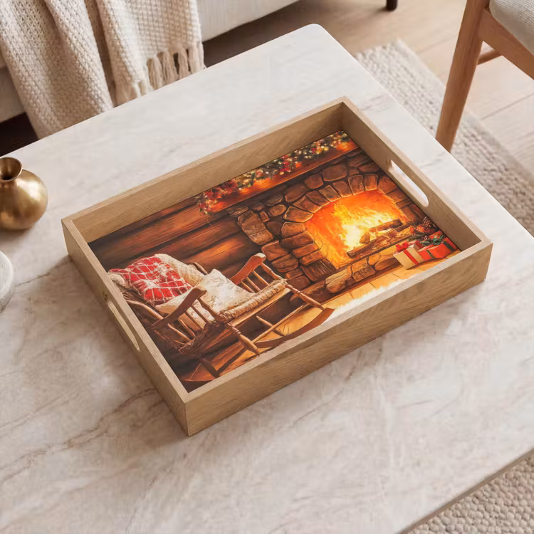 Dienblad - Winter - Kerst - Huis - Openhaard — 2