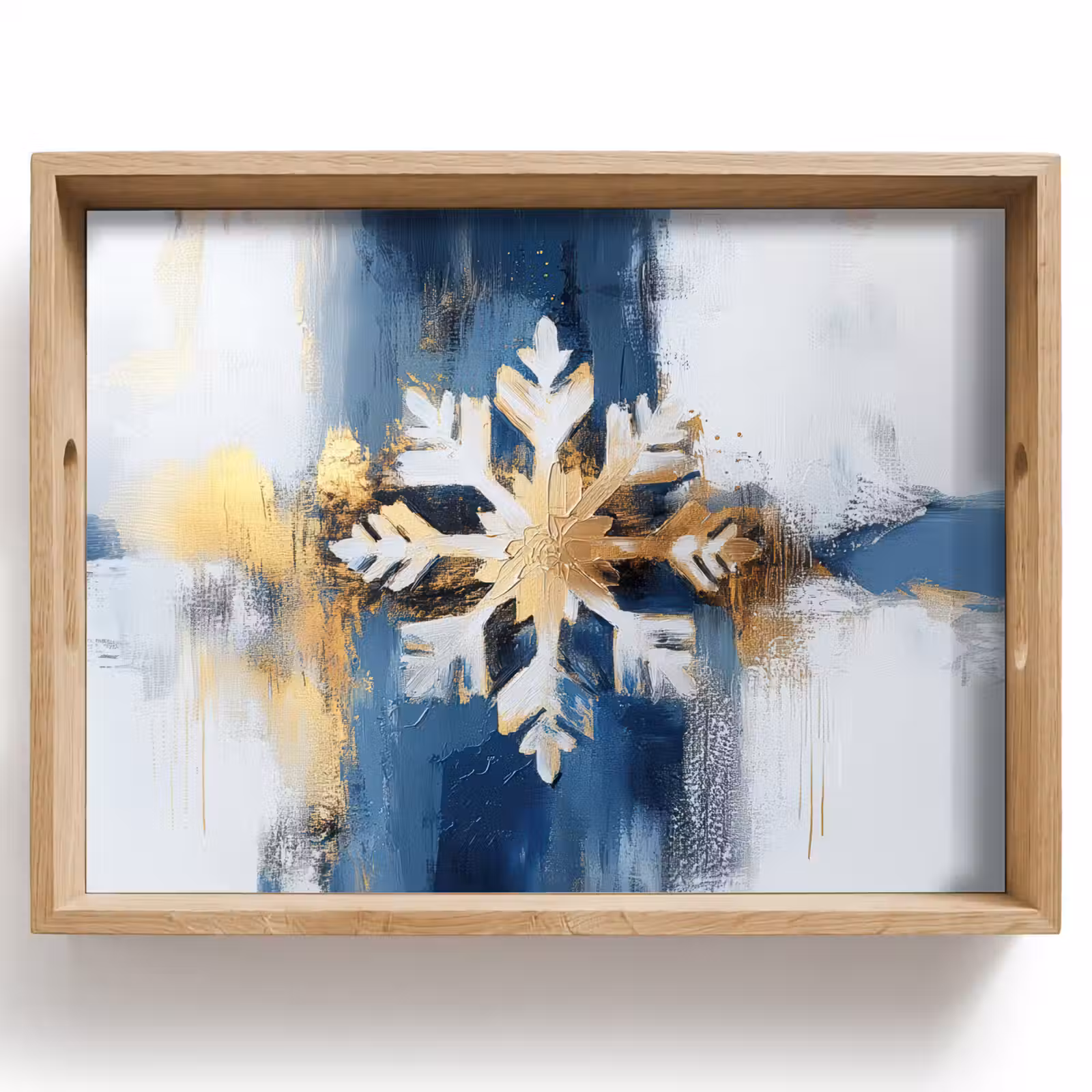 Dienblad - Abstract - Winter - Sneeuwvlok - Sneeuw - Goud — 1