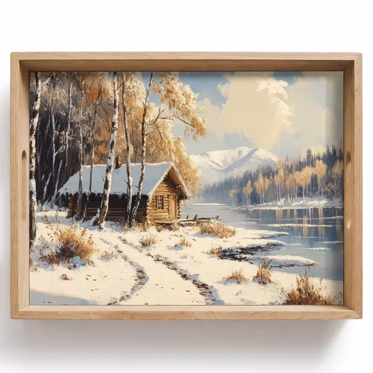 Dienblad - Winter - Sneeuw - Huis - Natuur — 1