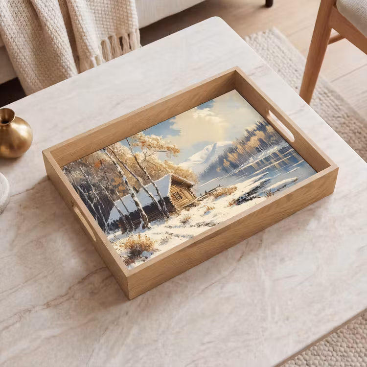 Dienblad - Winter - Sneeuw - Huis - Natuur — 2