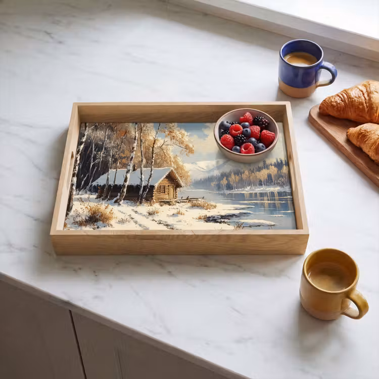 Dienblad - Winter - Sneeuw - Huis - Natuur — 4