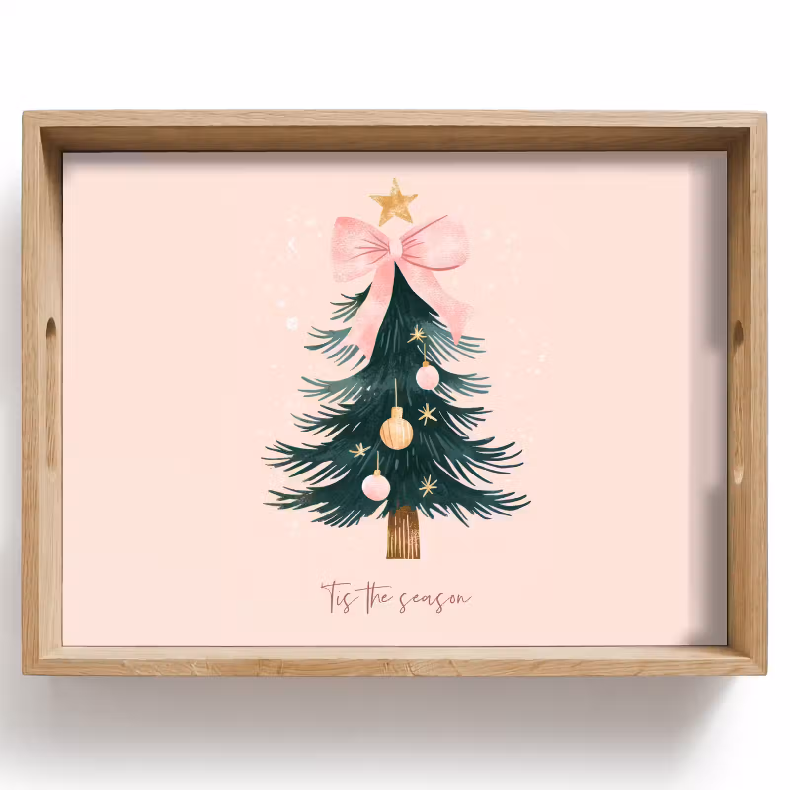 Dienblad - Christmas Season - Kerst - Kerstboom - Roze — 1