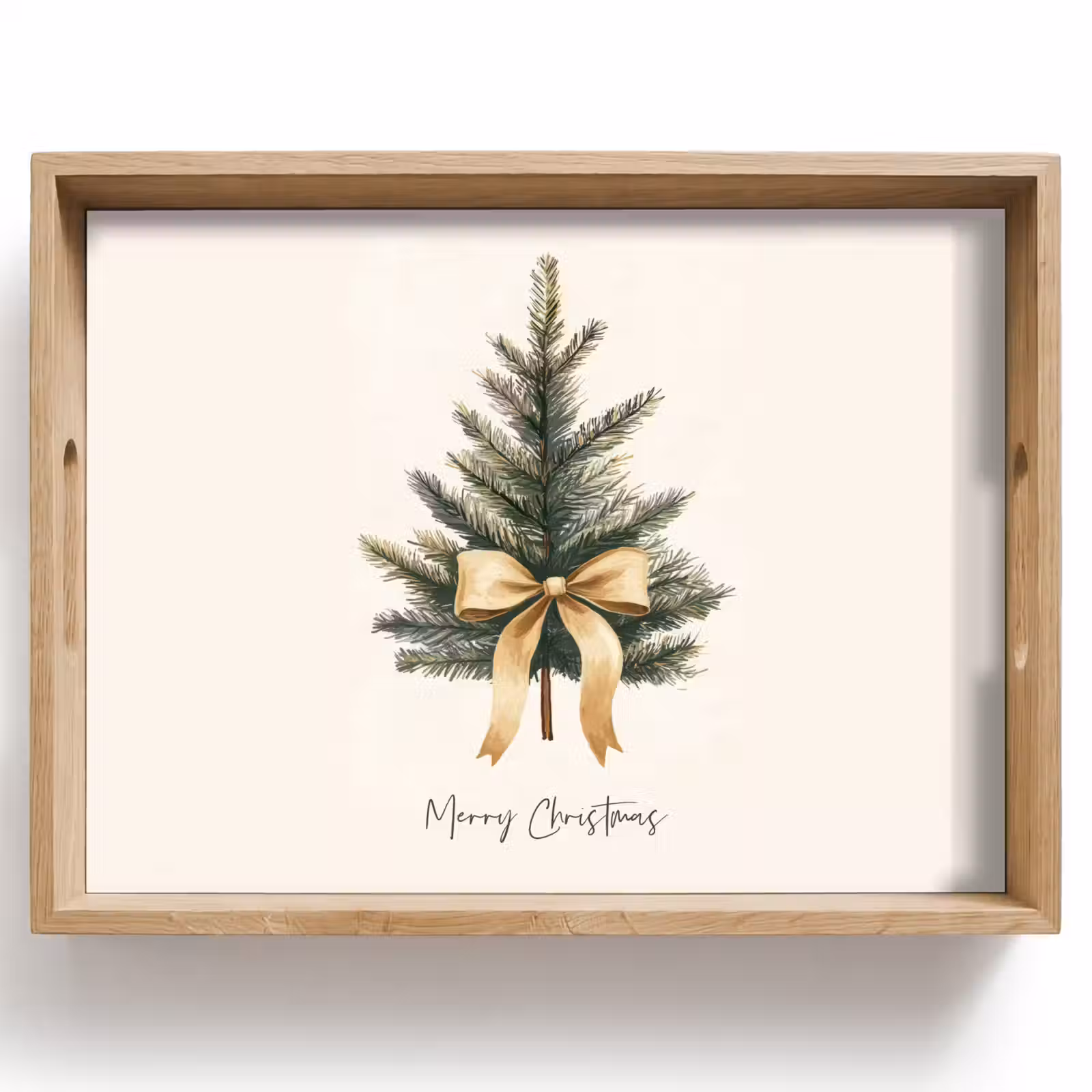 Dienblad - Kerstboom - Kerst - Merry Christmas - Beige — 1