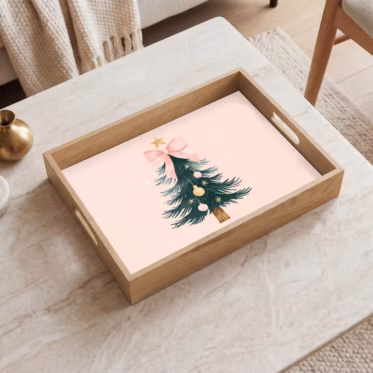 Dienblad - Christmas Season - Kerst - Kerstboom - Roze — 2