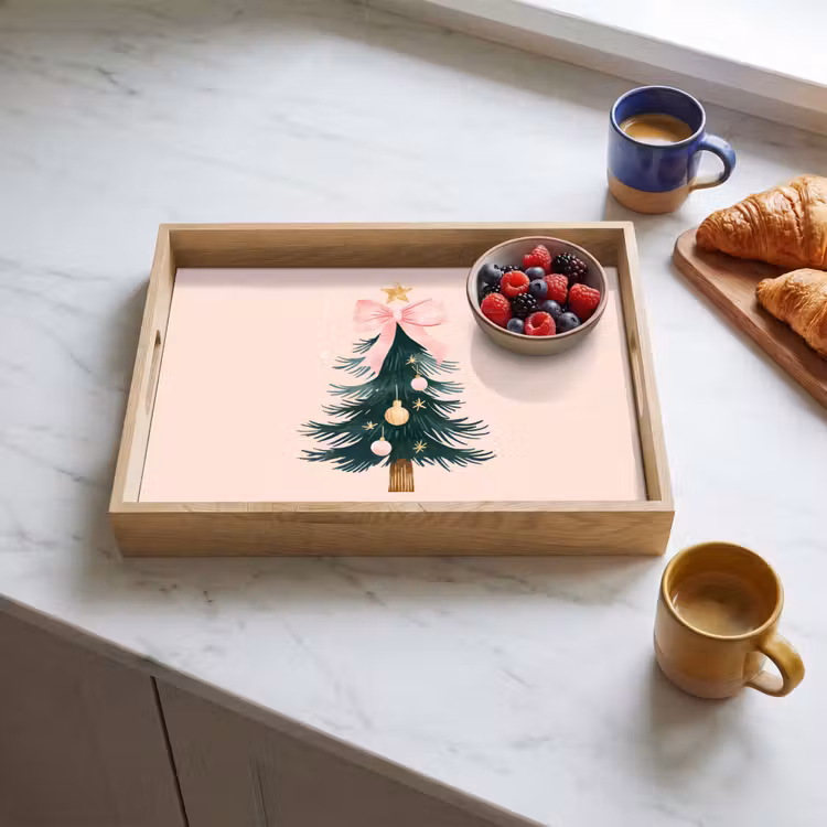 Dienblad - Christmas Season - Kerst - Kerstboom - Roze — 4