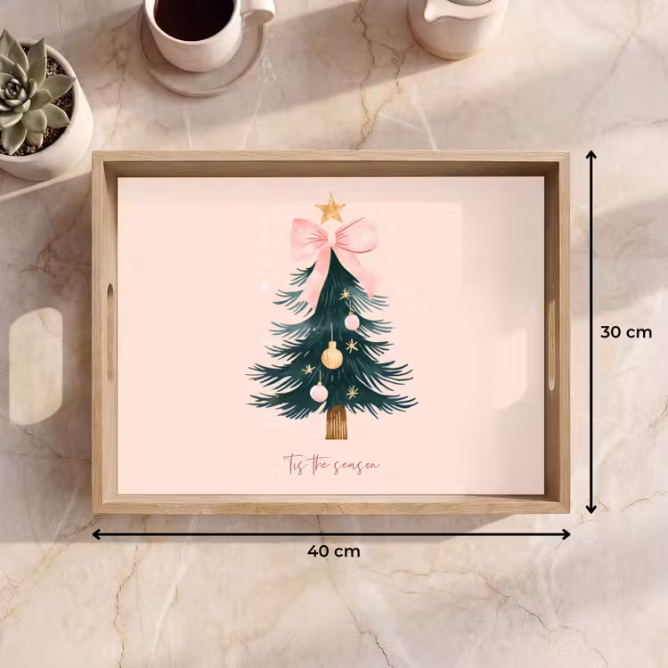 Dienblad - Christmas Season - Kerst - Kerstboom - Roze — 9