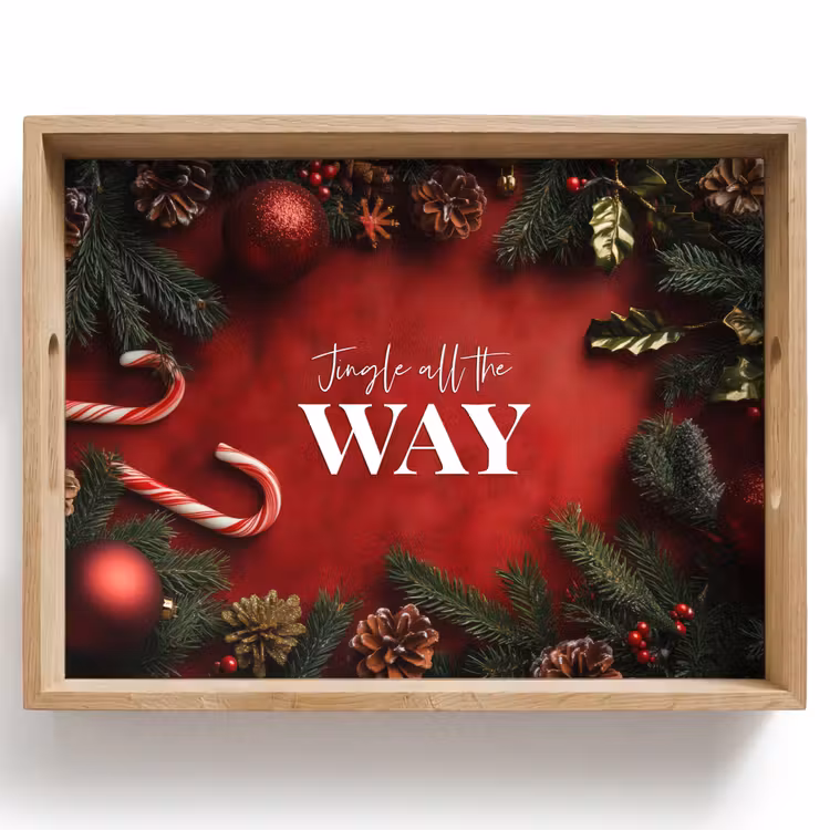 Dienblad - Kerst - Quote - Rood - Kerstballen — 1