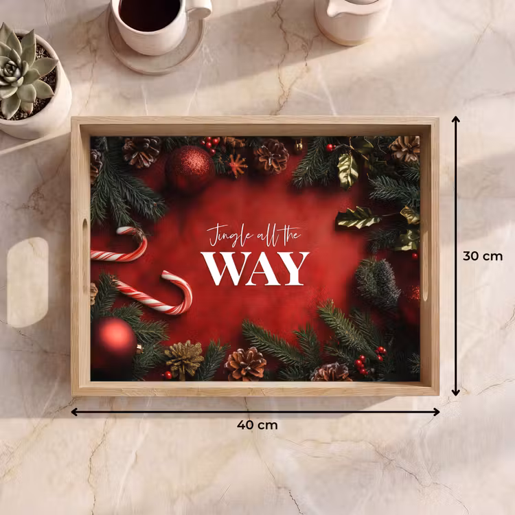 Dienblad - Kerst - Quote - Rood - Kerstballen — 9