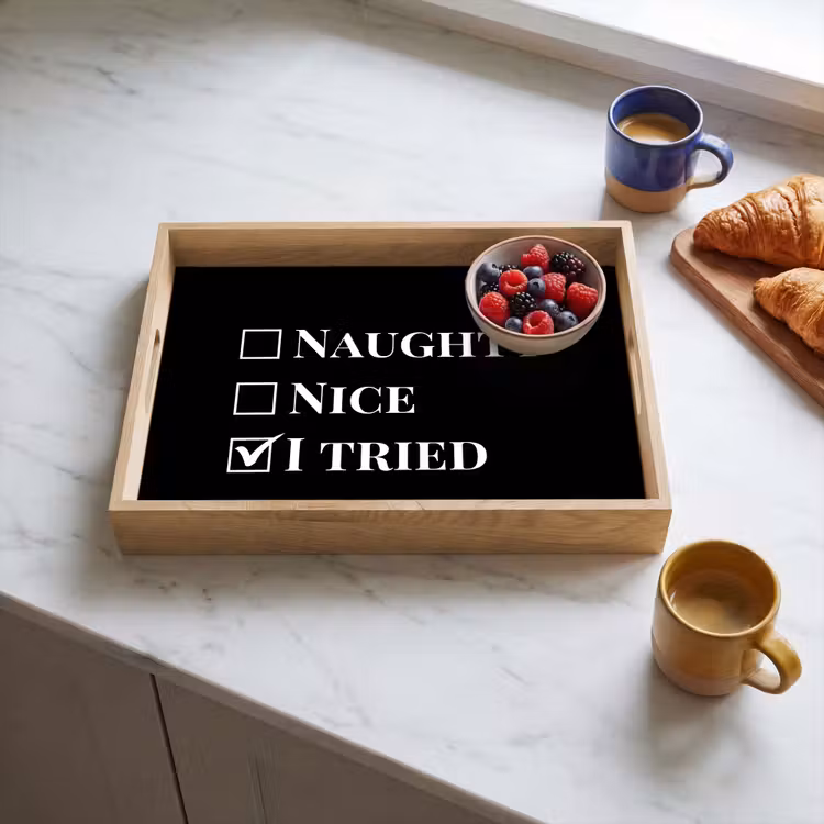 Dienblad - Kerst - Zwart - Wit - Quote - Grappig — 4