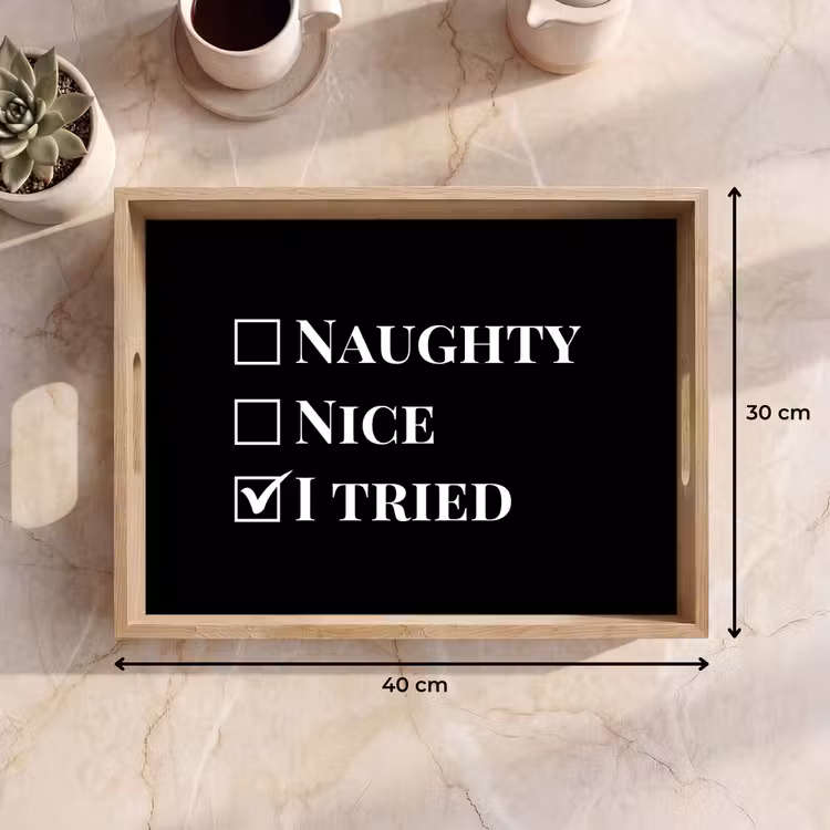 Dienblad - Kerst - Zwart - Wit - Quote - Grappig — 9