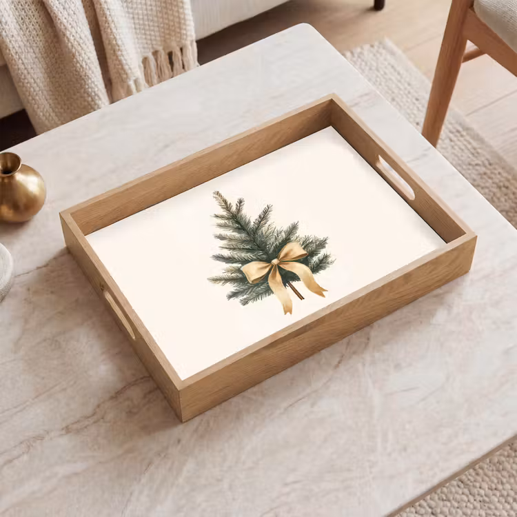 Dienblad - Kerstboom - Kerst - Merry Christmas - Beige — 2
