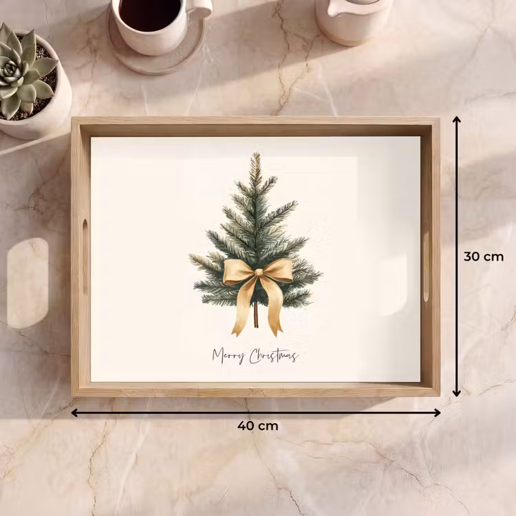 Dienblad - Kerstboom - Kerst - Merry Christmas - Beige — 9