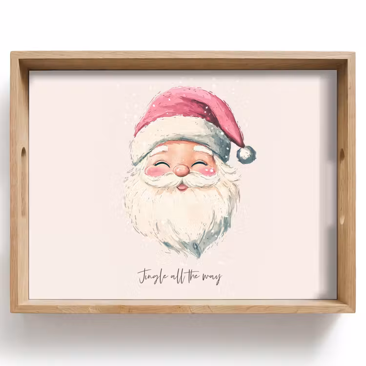 Dienblad - Kerstman - Kerst - Quote - Beige — 1