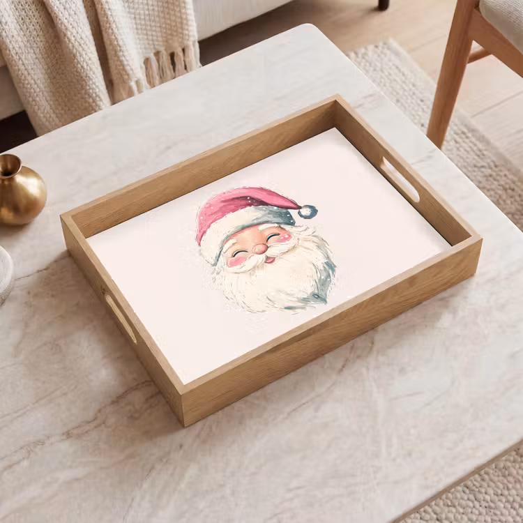 Dienblad - Kerstman - Kerst - Quote - Beige — 2