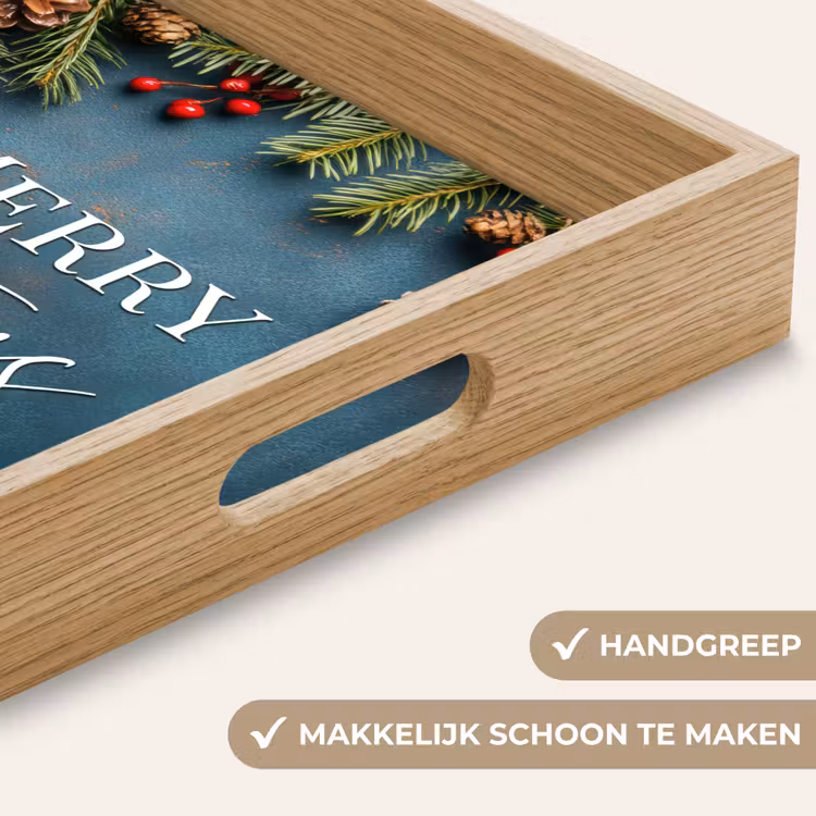 Dienblad - Merry Christmas - Blauw - Kerst - Winter — 5