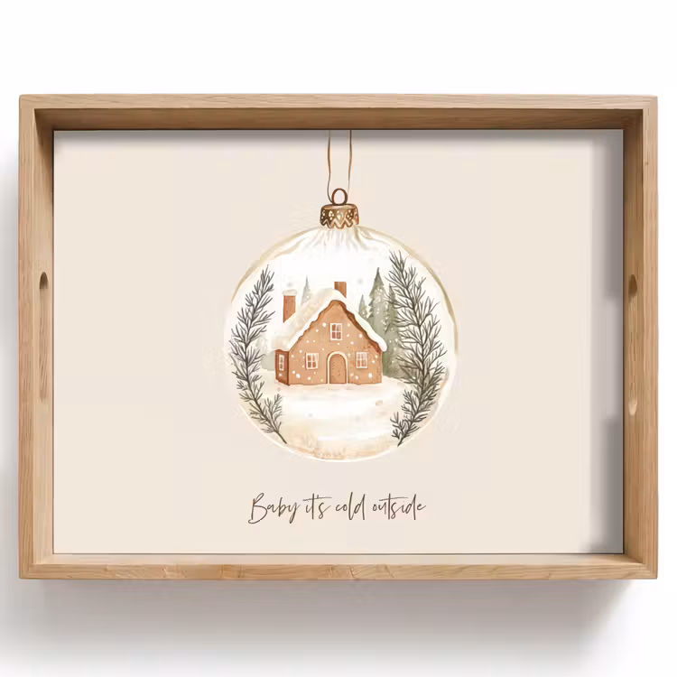 Dienblad - Quote - Winter - Kerst - Beige - Kerstbal — 1