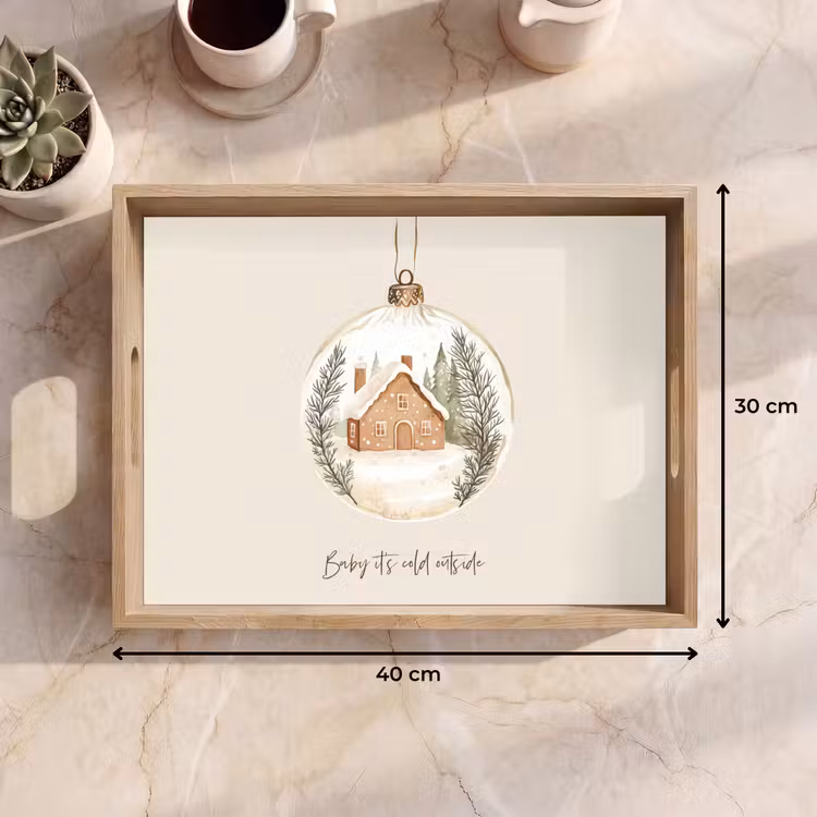Dienblad - Quote - Winter - Kerst - Beige - Kerstbal — 9