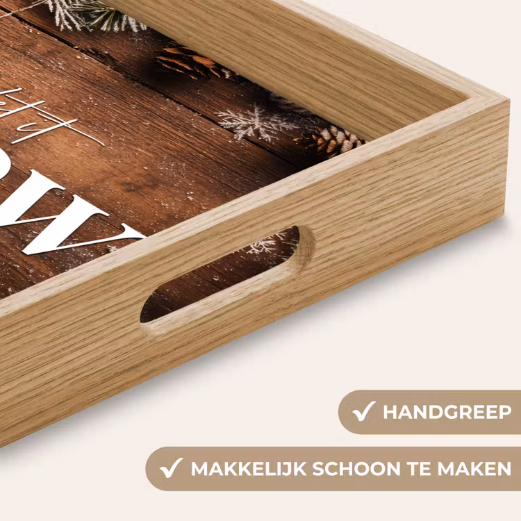 Dienblad - Sneeuw - Houtlook - Quote - Let it snow — 5