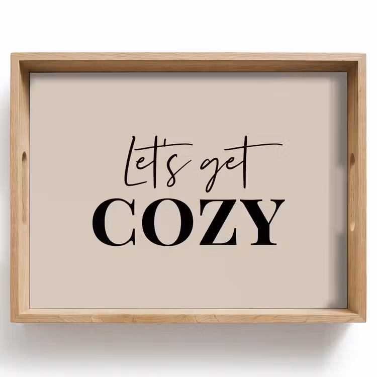 Dienblad - Beige - Winter - Quote - Cozy — 1