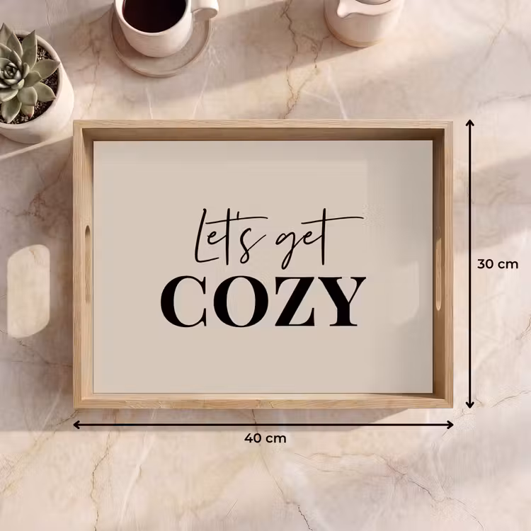 Dienblad - Beige - Winter - Quote - Cozy — 9