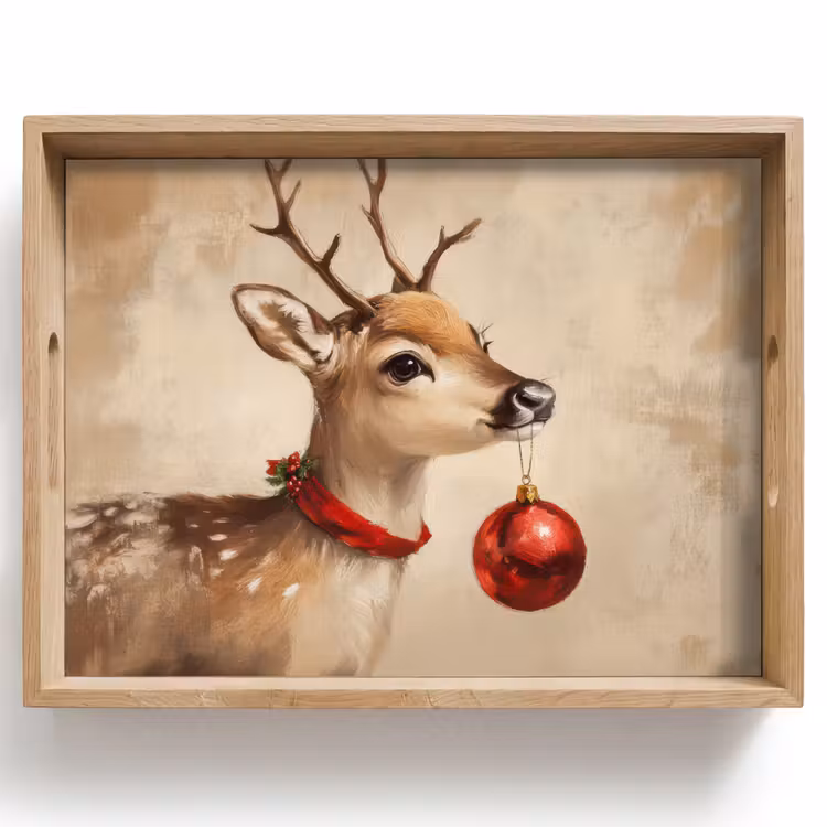Dienblad - Kerst - Hert - Gewei - Kerstbal - Rendier — 1