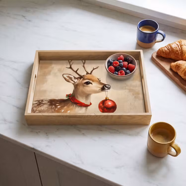 Dienblad - Kerst - Hert - Gewei - Kerstbal - Rendier — 4