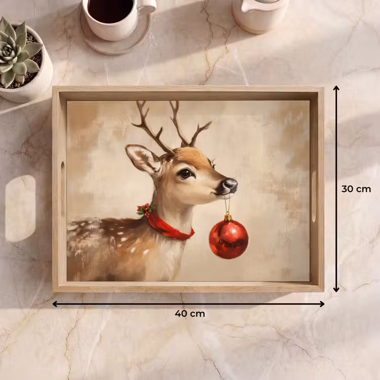 Dienblad - Kerst - Hert - Gewei - Kerstbal - Rendier — 9