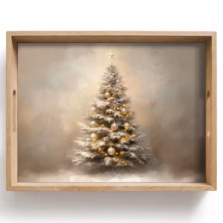 Dienblad - Kerst - kerstboom - Sneeuw - Art — 1