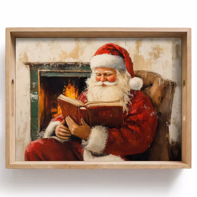 Dienblad - Kerst - Kerstman - Winter - Open Haard — 1