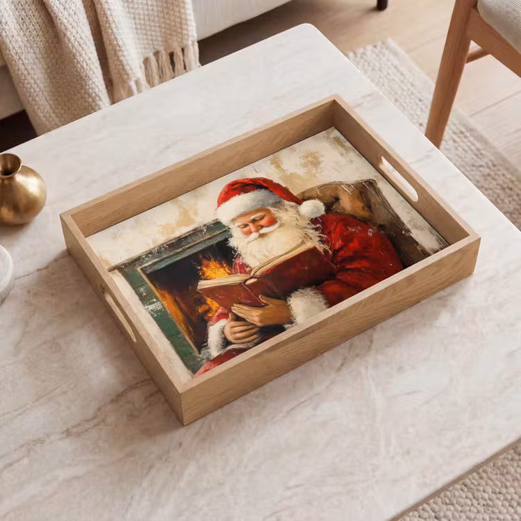 Dienblad - Kerst - Kerstman - Winter - Open Haard — 2