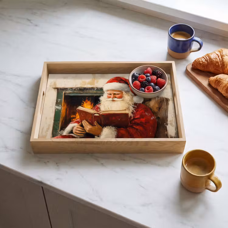 Dienblad - Kerst - Kerstman - Winter - Open Haard — 4