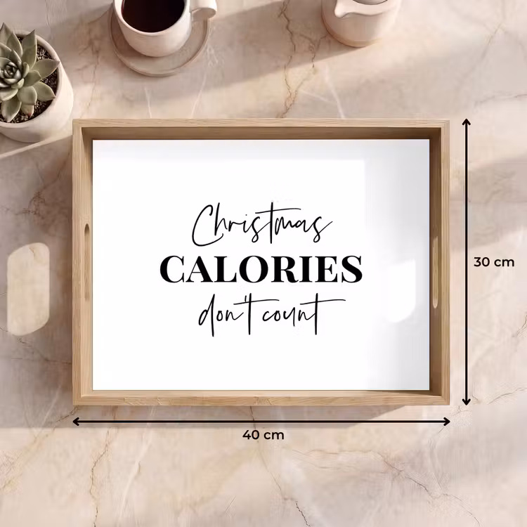 Dienblad - Kerst quote - Winter - Christmas calories - Wit — 9