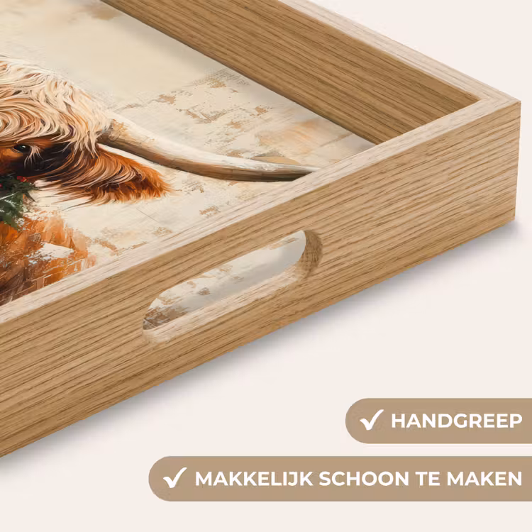 Dienblad - Kerst - Schotse Hooglander - Bruin - Krans — 5