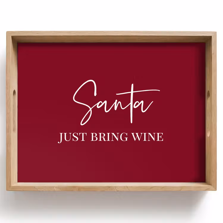 Dienblad - Santa - Wine - Rood - Kerst - Kerstman — 1