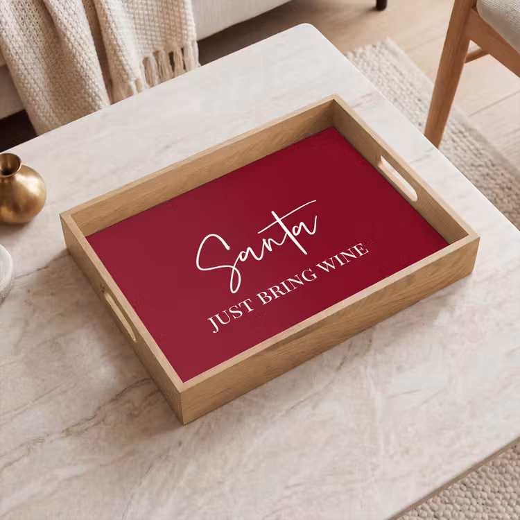 Dienblad - Santa - Wine - Rood - Kerst - Kerstman — 2
