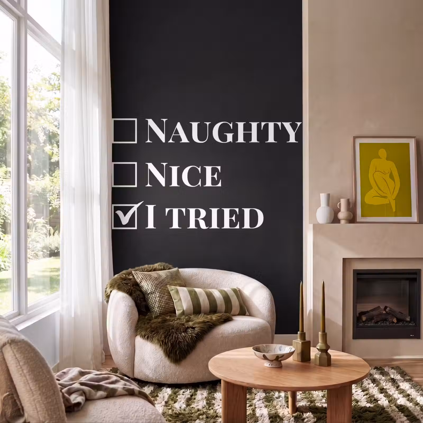 Behang - Kerst - Zwart - Wit - Quote - Grappig — 1