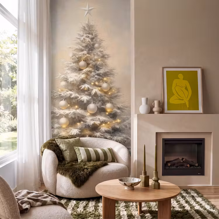 Behang - Kerst - kerstboom - Sneeuw - Art — 1