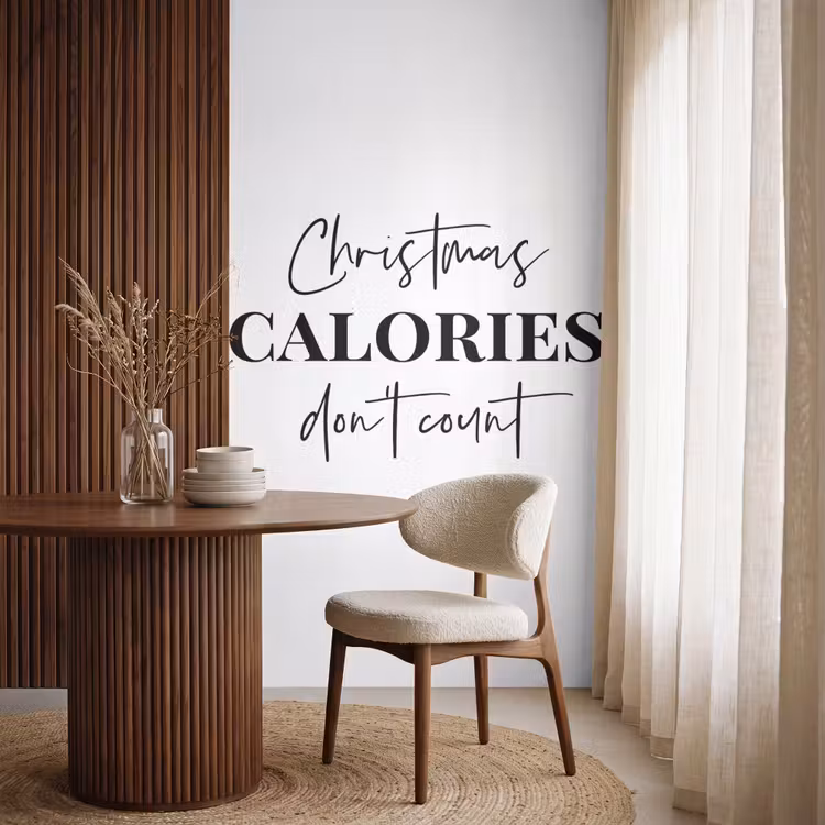 Behang - Kerst quote - Winter - Christmas calories - Wit — 4
