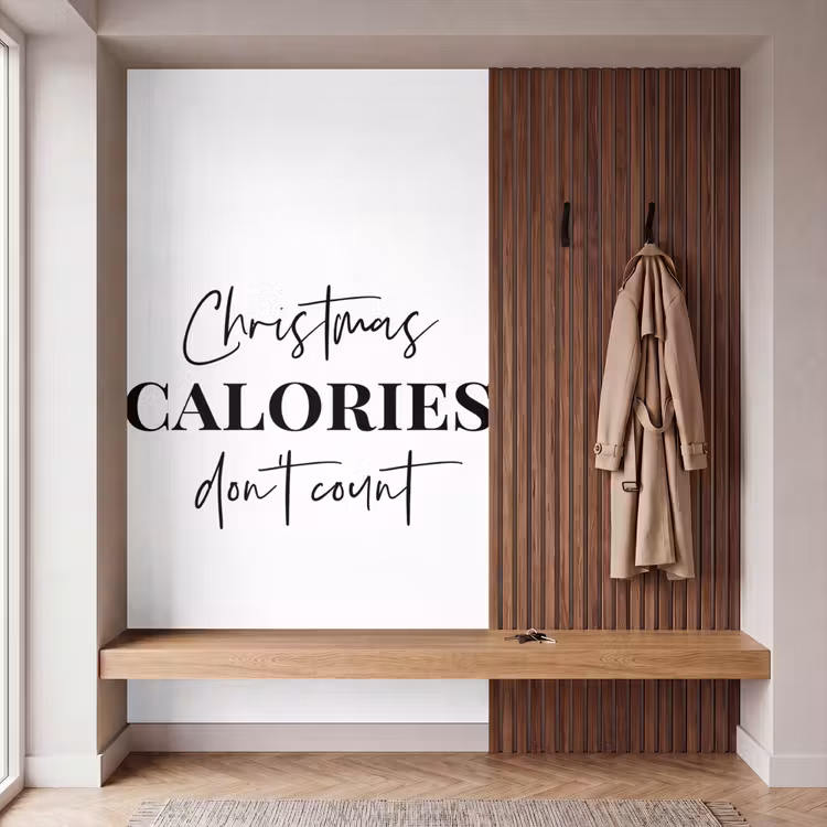 Behang - Kerst quote - Winter - Christmas calories - Wit — 5