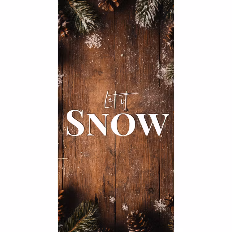 Behang - Sneeuw - Houtlook - Quote - Let it snow — 2