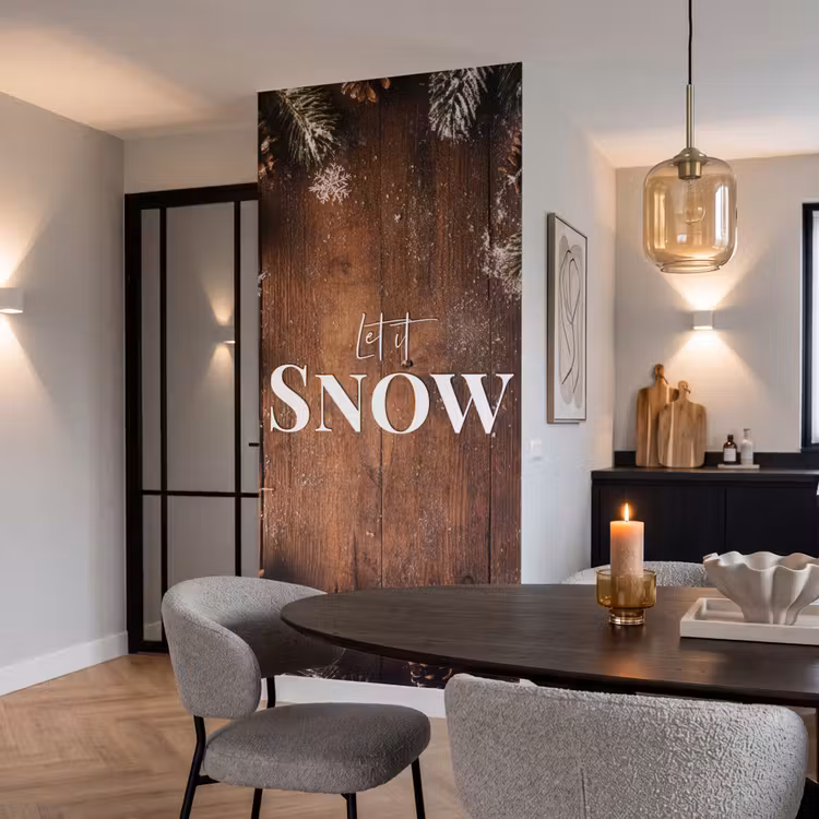 Behang - Sneeuw - Houtlook - Quote - Let it snow — 5