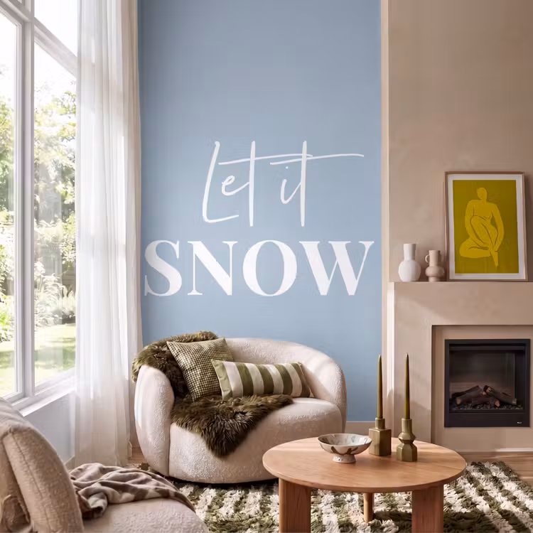 Behang - Sneeuw - Winter - Blauw - Let it snow — 1