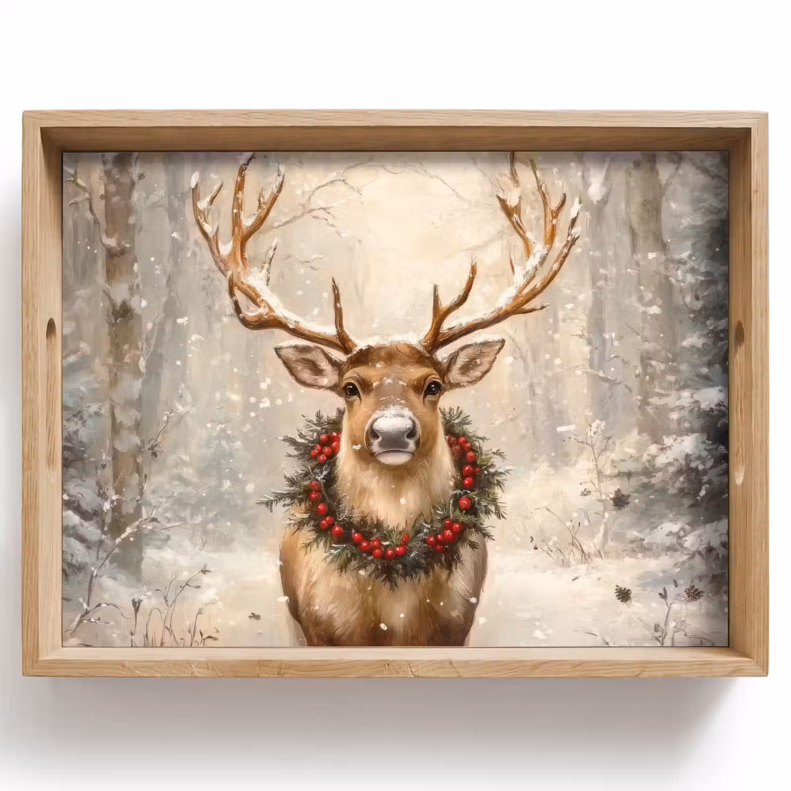 Dienblad - Kerst - Rendier - Winter - Krans — 1