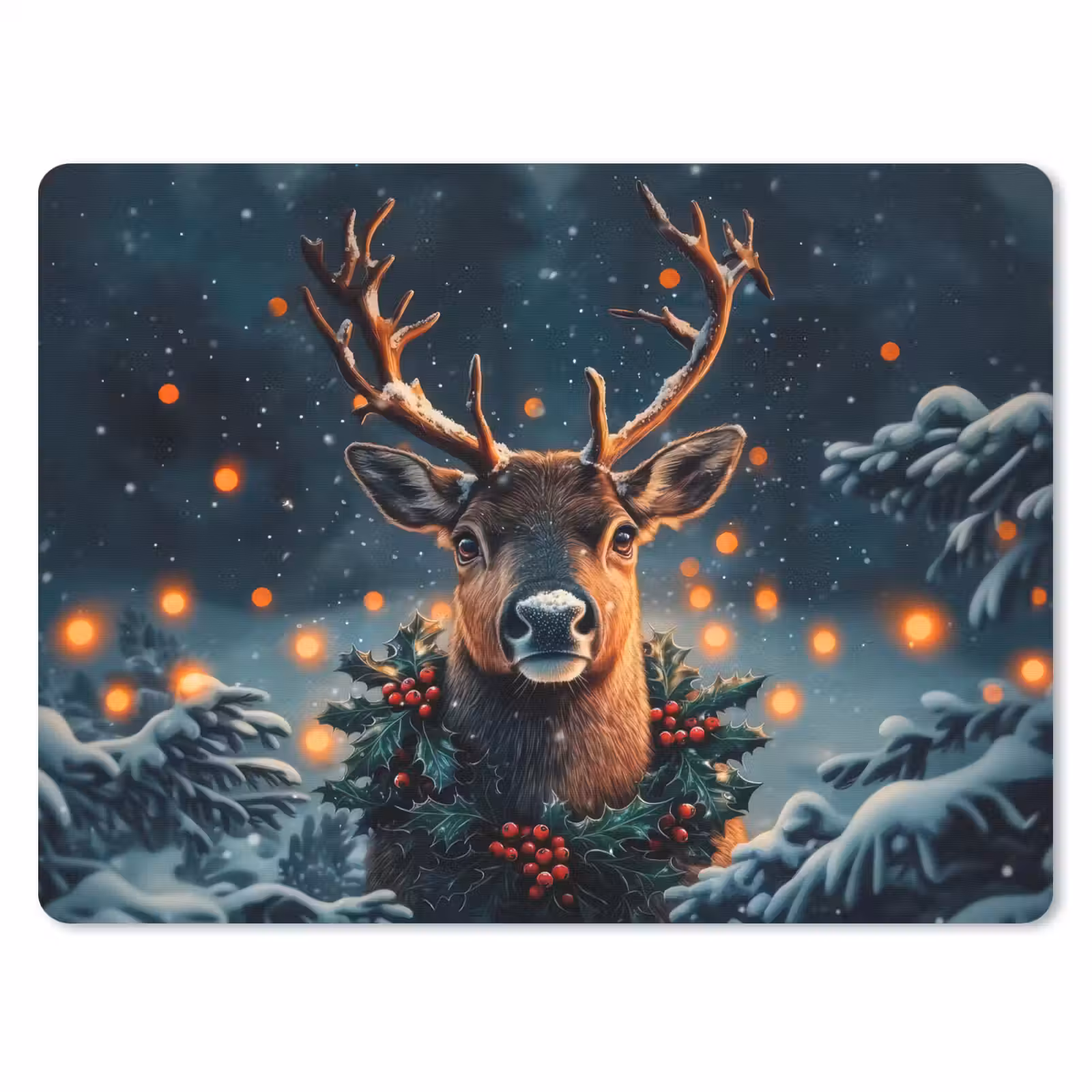 Muismat - Hert - Kerst - Winter - Sneeuw - Kerstkrans — 1