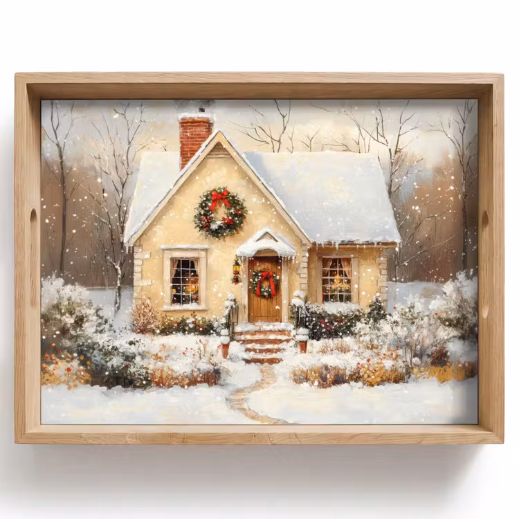 Dienblad - Kerst - Huis - Winter - Sneeuw — 1