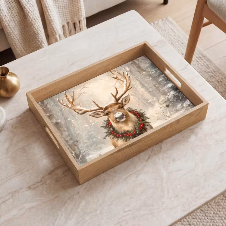 Dienblad - Kerst - Rendier - Winter - Krans — 2