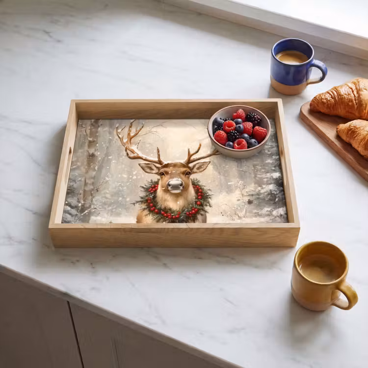 Dienblad - Kerst - Rendier - Winter - Krans — 4
